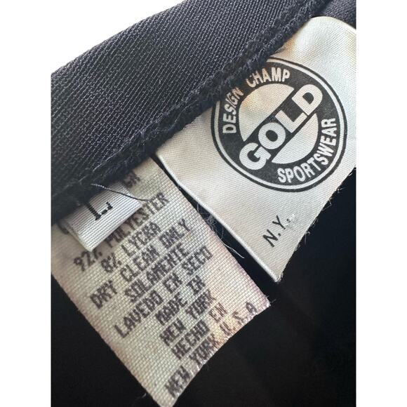 RARE VINTAGE 80s DESIGN CHAMP SPORTSWEAR PARIS NY Black & Silver Dress Large EUC - Picture 11 of 16